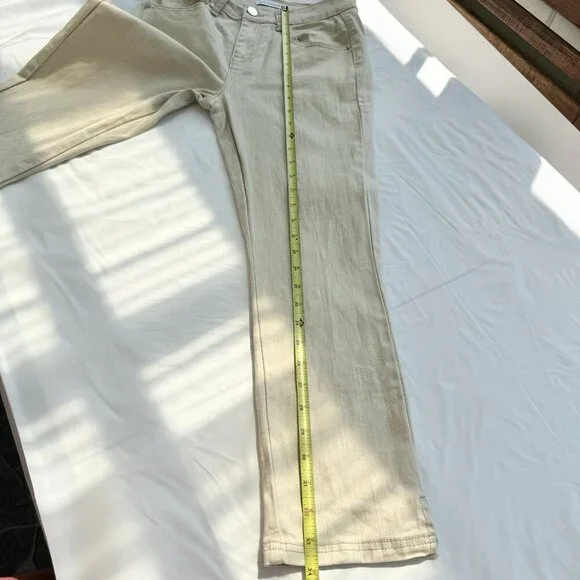 cropped pants women Size 5 Beige Stretch - Picture 4 of 14
